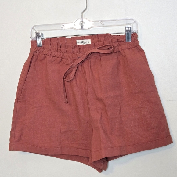 NATURAL LIFE Women's High Waist Terracotta Shorts - Picture 1 of 4